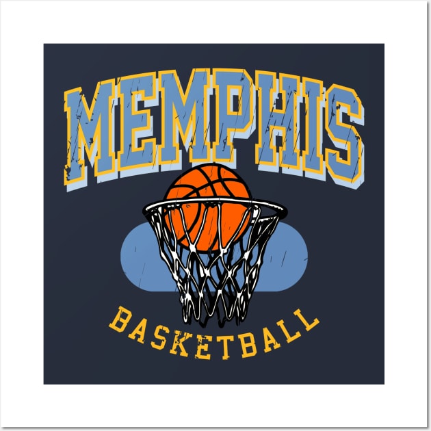 Vintage Memphis Basketball Wall Art by funandgames